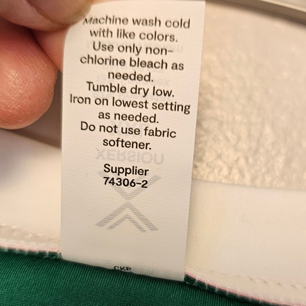 Xersion EverUltra-Lite Dress XXL Green Shady Glade White V-Neck Athletic 373525 - Picture 7 of 11